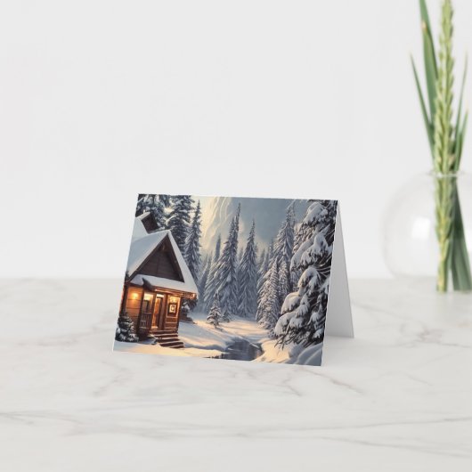 Kerst gevouwen wenskaart kaart (Voorkant)