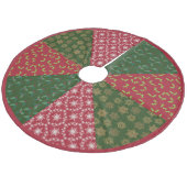 Kerst gewatteerde look Holly en sneeuwvlokken Fleece Kerstboom Rok (Gekanteld)