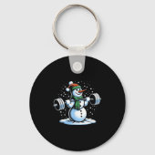 Kerst Gewichtheffen Snowman Winter Snowflake G Sleutelhanger (Voorkant)
