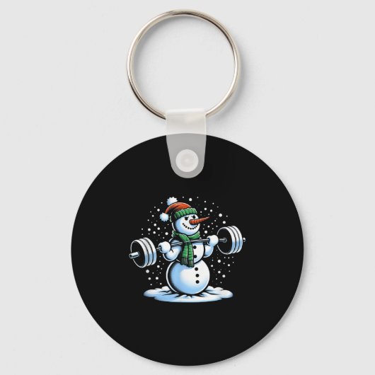 Kerst Gewichtheffen Snowman Winter Snowflake G Sleutelhanger (Voorkant)