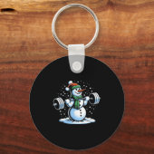 Kerst Gewichtheffen Snowman Winter Snowflake G Sleutelhanger (Voorkant)