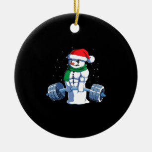 Kerst Gewichtheffen Xmas Deadlift Gift Idee Keramisch Ornament