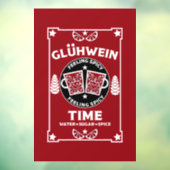 Kerst Gewürzrode Wijn Glühwein    Raamsticker (Vel 3)