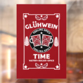 Kerst Gewürzrode Wijn Glühwein    Raamsticker (Vel 2)