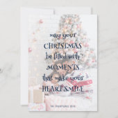 Kerst Gezegde foto Overlay Navy Artsy Tekst Feestdagenkaart (Voorkant)