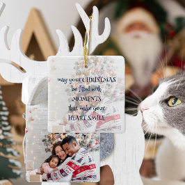 Kerst Gezegde foto overlay Navy grillige tekst Keramisch Ornament