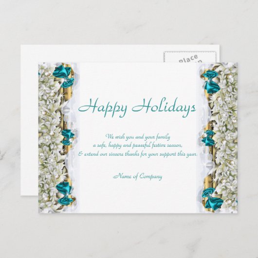 Kerst gezegden en Xmas Corporate bedankt Briefkaart (Voorkant / Achterkant)