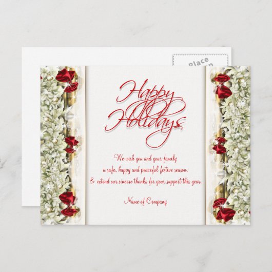 Kerst gezegden Xmas Corporate bedankt Briefkaart (Voorkant / Achterkant)