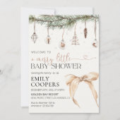 Kerst gezellig Baby shower uitnodiging (Voorkant)
