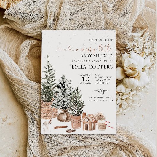 Kerst gezellig Baby shower uitnodiging