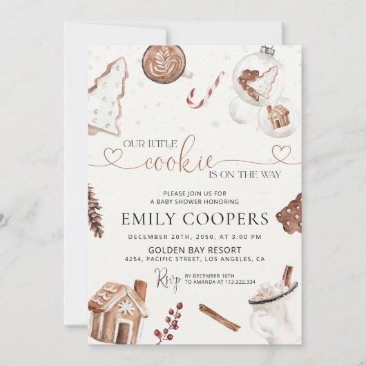 Kerst gezellig Baby shower uitnodiging (Voorkant)