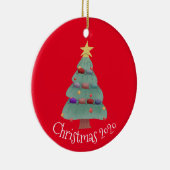 Kerst gezichtsmasker Boom Covid 2020 Keramisch Ornament (Rechts)