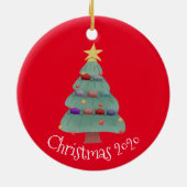 Kerst gezichtsmasker Boom Covid 2020 Keramisch Ornament (Achterkant)