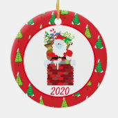 Kerst gezichtsmasker Sinterklaas Cute 2020 Keramisch Ornament (Achterkant)