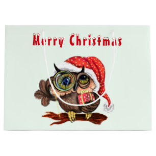 Kerst Gift Bag Baby Uil met Geschenken Groot Cadeauzakje