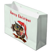 Kerst Gift Bag Baby Uil met Geschenken Groot Cadeauzakje (Voorkant Gekanteld)
