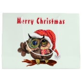 Kerst Gift Bag Baby Uil met Geschenken Groot Cadeauzakje (Achterkant)