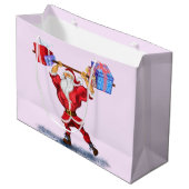 Kerst Gift Bag Grappige Bodybuilder Santa Groot Cadeauzakje (Voorkant Gekanteld)
