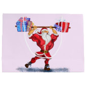 Kerst Gift Bag Grappige Bodybuilder Santa Groot Cadeauzakje (Achterkant)