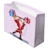 Kerst Gift Bag Grappige Bodybuilder Santa Groot Cadeauzakje (Achterkant Gekanteld)