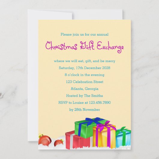 Kerst Gift Exchange Corporate Holiday Party Kaart (Voorkant)