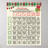 Kerst Gift Exchange Roll Dice Game Geplaatst Teken Poster (Voorkant)