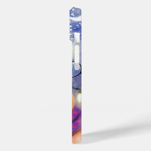 Kerst Gift iPhone Case met Happy Reindeer (Achterkant / Links)