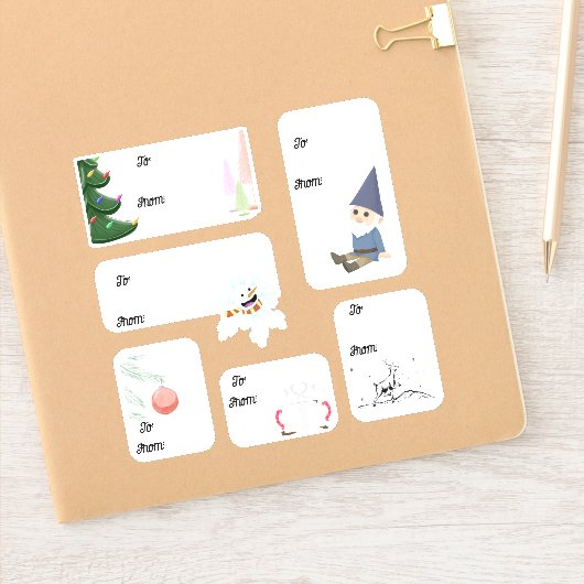 Kerst Gift Label Sticker Set (Notitieboek)