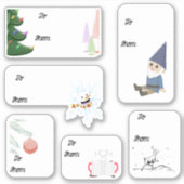 Kerst Gift Label Sticker Set (Voorkant)