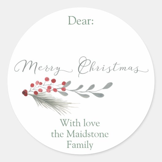 Kerst Gift Label Stickers Rood en Groen (Voorkant)