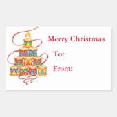 Kerst Gift Labels Boom van Drums (Voorkant)