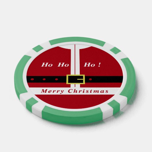 Kerst Gift Poker Chips met Grappig Santa Design (Enkel)
