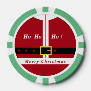 Kerst Gift Poker Chips met Grappig Santa Design