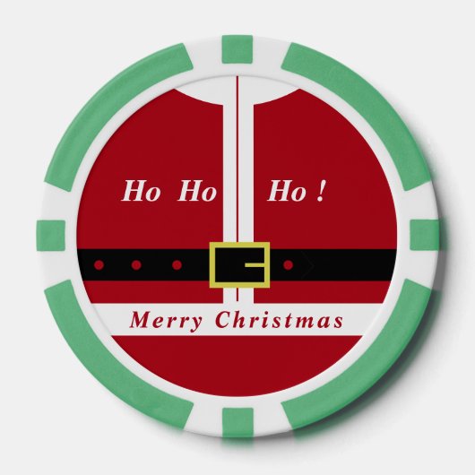 Kerst Gift Poker Chips met Grappig Santa Design (Voorkant)