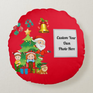 Kerst Gift Ronde Sierkussen Rond Kussen
