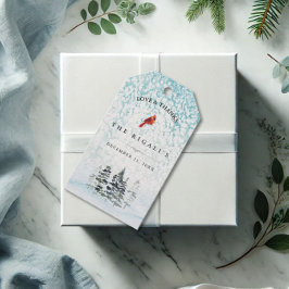 Kerst Gift Tags Elegant Wintery Waterverf Cadeaulabel