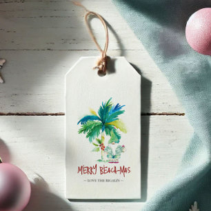 Kerst Gift Tags Schattige Beach-mas Cadeaulabel