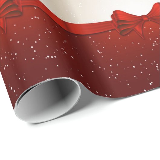 Kerst Gift Wrap/Rode lint en boog Cadeaupapier (Rol Hoek)