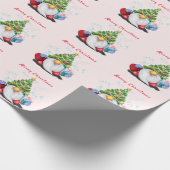 Kerst Gift Wrapping Papier met Schattigee Gnome (Hoek)