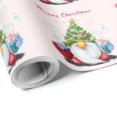 Kerst Gift Wrapping Papier met Schattigee Gnome (Rol Hoek)