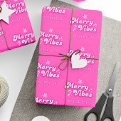 Kerst Giftwrap Merry Vibes Alleen gepersonaliseerd Cadeaupapier