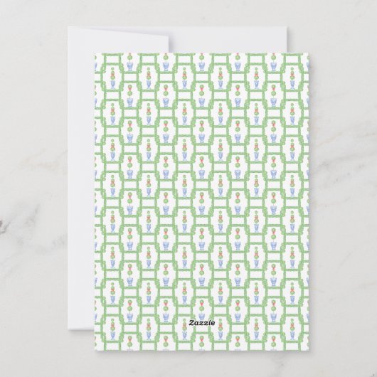 Kerst Ginger Jars Bow Garland Foto Feestdagenkaart (Achterkant)