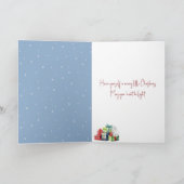 Kerst Ginger Kat Kijken naar een Kardinaal Kaart (Binnen)