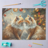 Kerst Ginger kussende Katten Tissue Papier (Craft)