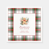 Kerst Gingerbread Baby shower Cocktail servet (Voorkant)