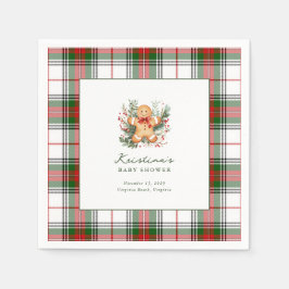 Kerst Gingerbread Baby shower Cocktail servet