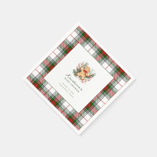 Kerst Gingerbread Baby shower Cocktail servet (Hoek)