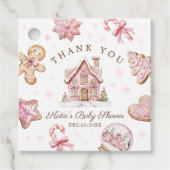 Kerst Gingerbread Baby shower Favoriet Gift Labels (Voorkant)
