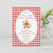 Kerst Gingerbread Baby Sprinkle Uitnodiging (Staand voorkant)