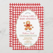 Kerst Gingerbread Baby Sprinkle Uitnodiging (Voorkant / Achterkant)